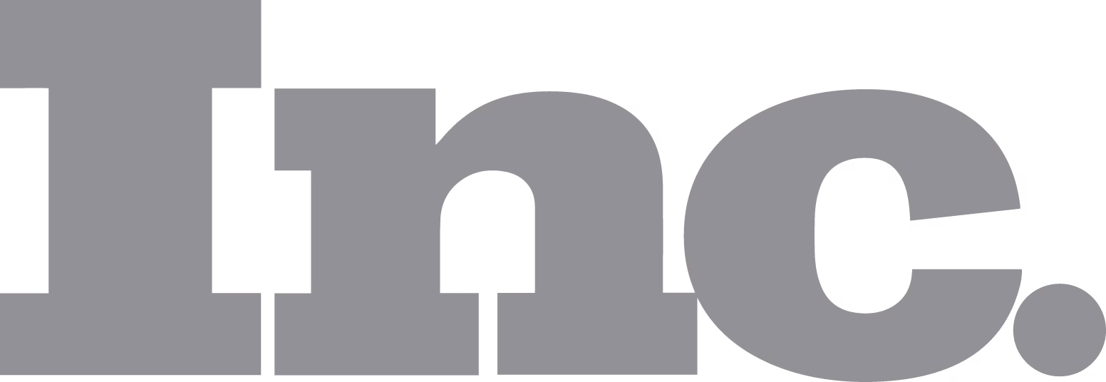 Inc. magazine logo in large gray letters with white negative space